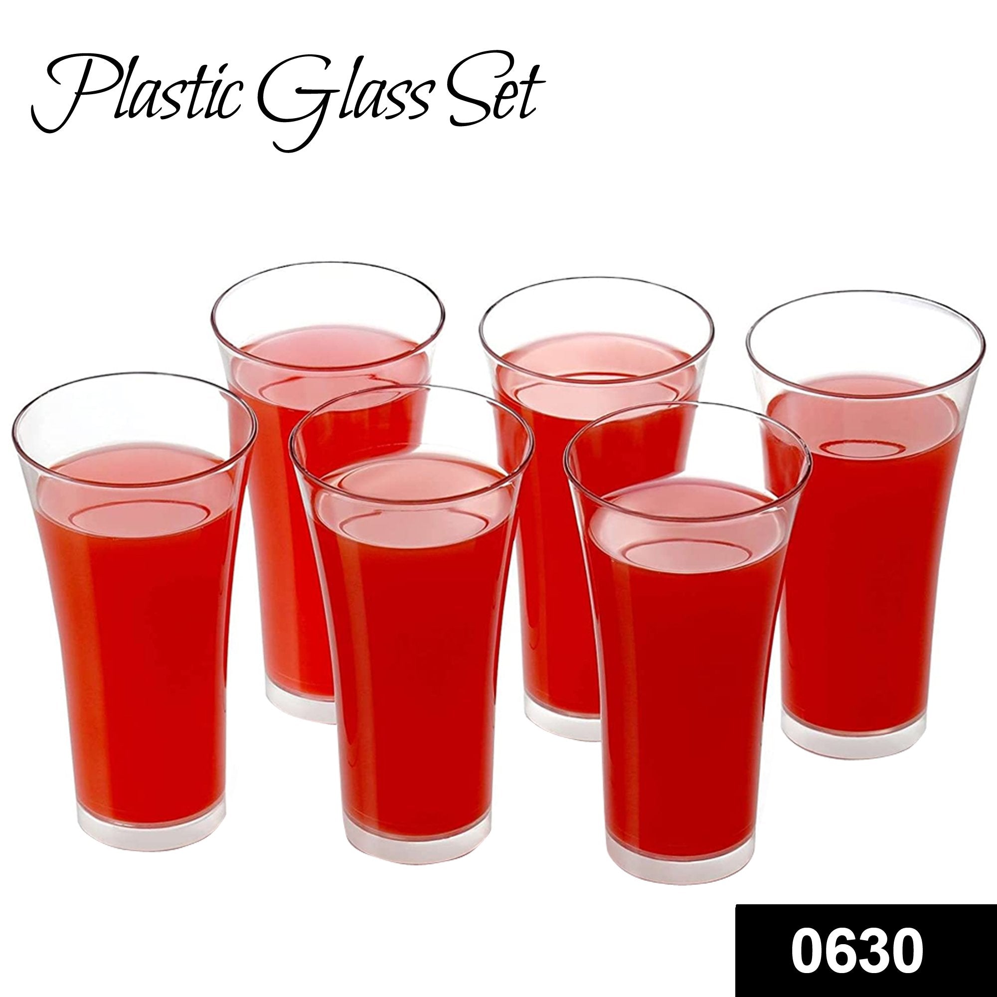 0630 Stylish Look Plastic Juicy Glass Transparent Glasses Set 300ml (6pcs) 0630 Stylish Look Plastic Juicy Glass Transparent Glasses Set 300ml (6pcs)